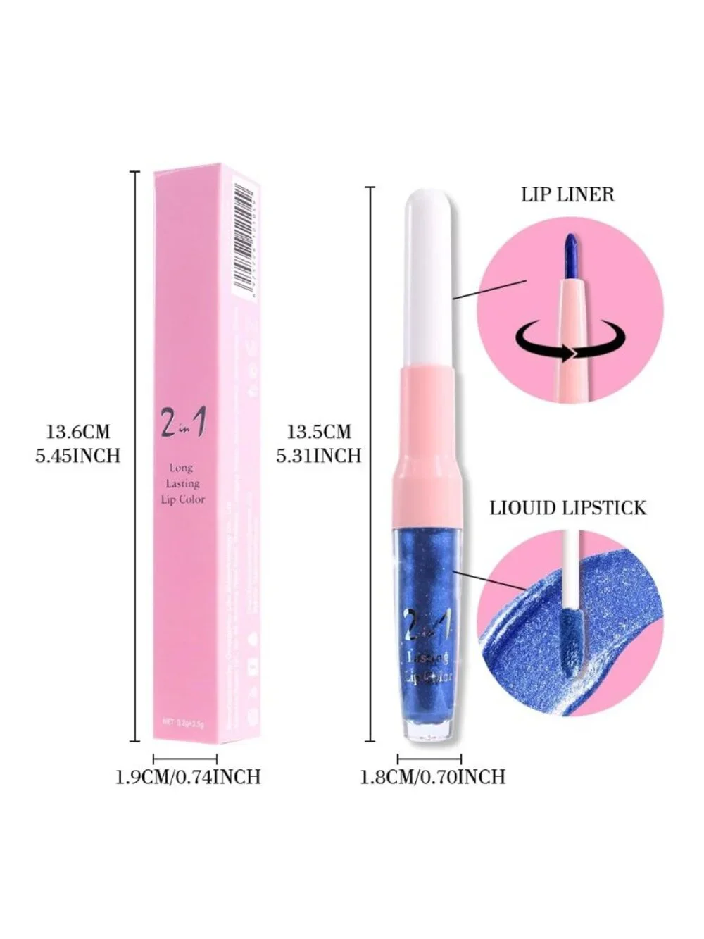 Womens 24# Blue-Glitter Metallic Glitter Liquid Lipstick lippies Lip Gloss